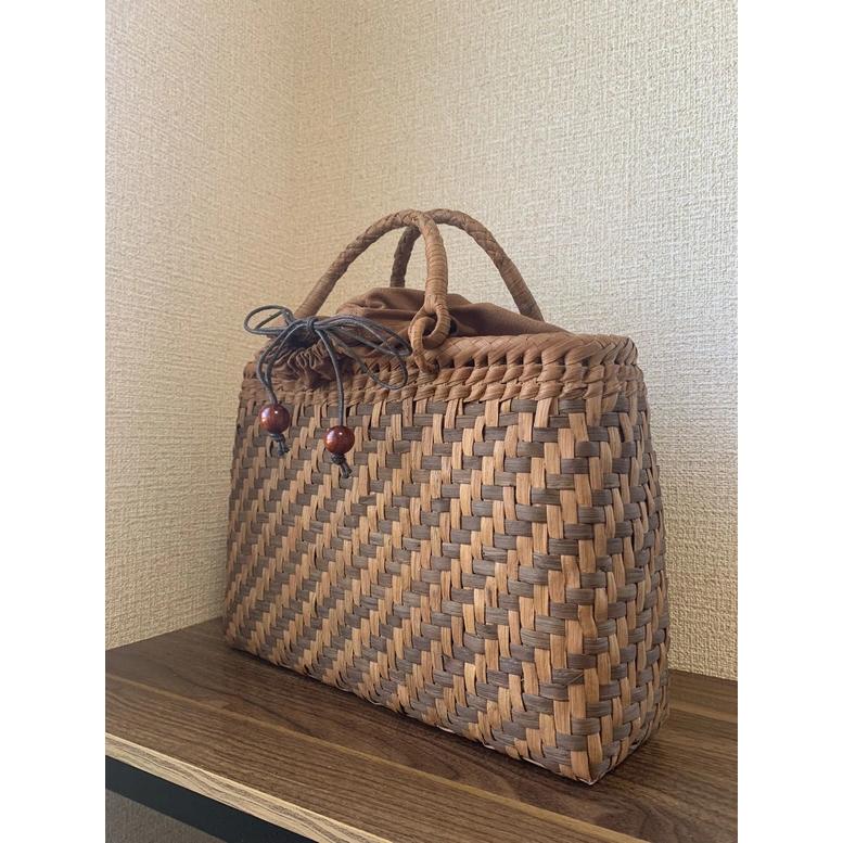 山葡萄 山葡萄かごバッグ 手作り 網代編み 一番皮・二番皮 内布あり