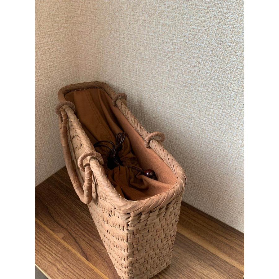 国産山葡萄 山葡萄かごバッグ 手作り 籠バッグ 網代編み 内布あり 和服