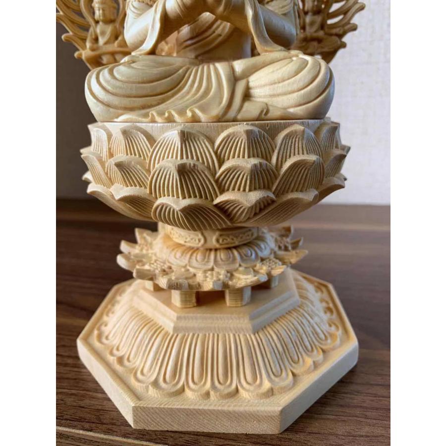 仏像 普賢菩薩像 普賢菩薩 檜木 木彫 仏具 (約)高28cm×幅12cm×奥行12cm