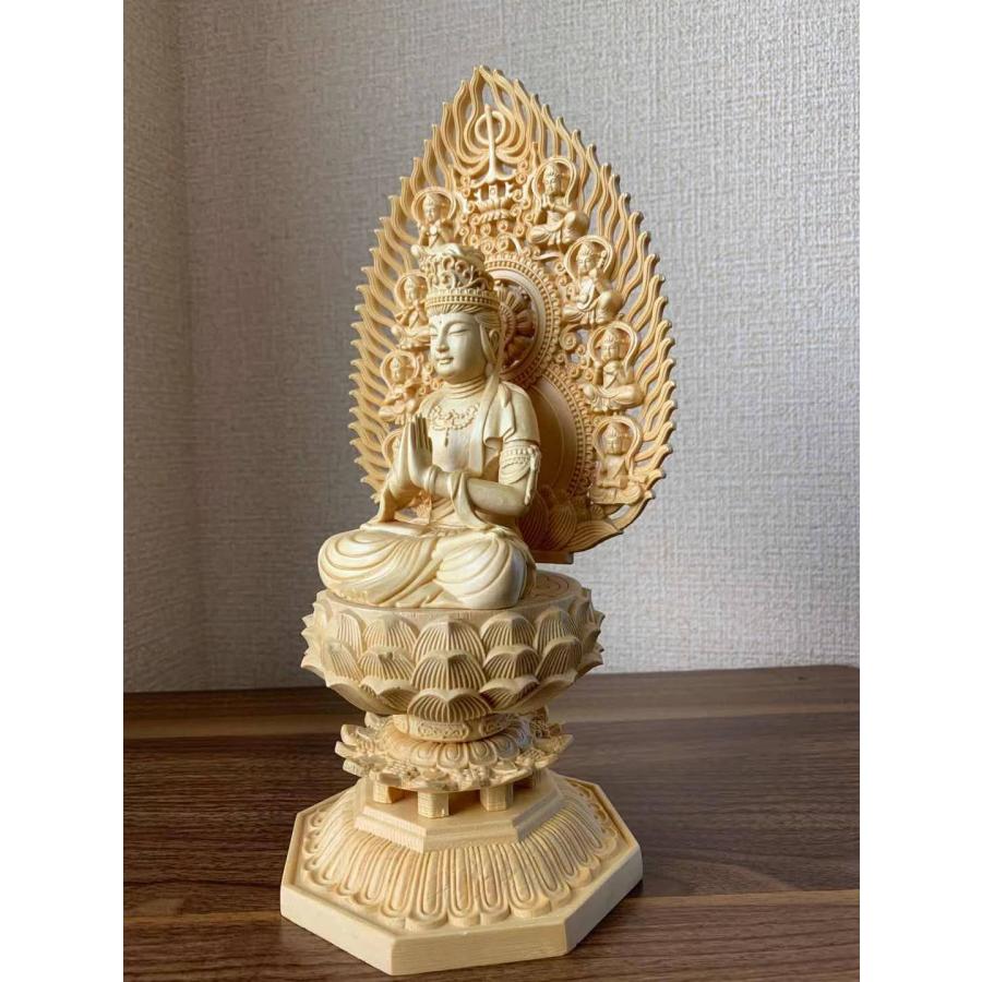 【八尊仏 普賢菩薩（ふげんぼさつ）】檜 木彫り 置物 ¥41,250 仏像 普賢菩薩像 普賢菩薩 檜木 木彫 仏具 (約)高28cm×幅12cm×奥行12cm