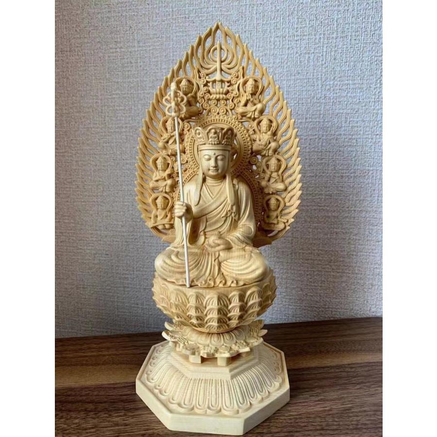 木彫りの仏像【地蔵菩薩立像】 桧木製高級木彫り 総高48cm 木彫りの仏像【地蔵菩薩立像】 桧木製高級木彫り 総高48cm