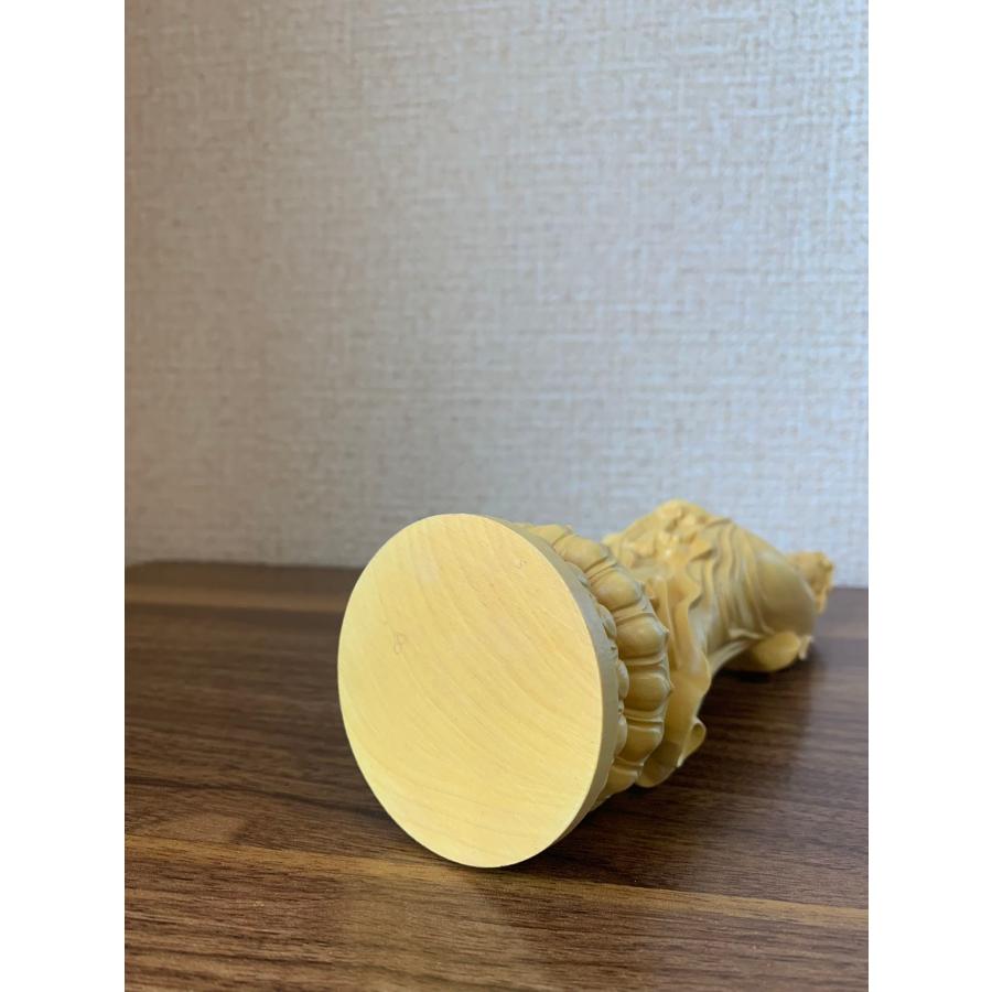 観音菩薩像 観音菩薩 ツゲ 木彫 仏具 (約)高21cm×幅6cm×奥行6cm 【オプション】
