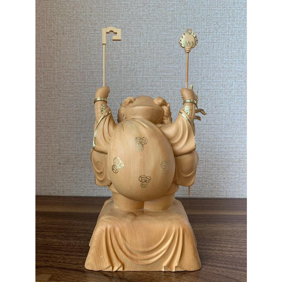 仏像 三面六臂大黒天像 三面大黒天像 七福神 商売繁盛 福徳開運 檜木