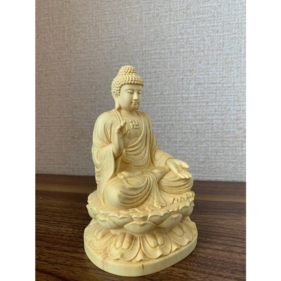 仏像 釈迦如来像 お釈迦様 釈迦如来坐像 ツゲ 木彫 仏具 (約)高14cm×幅