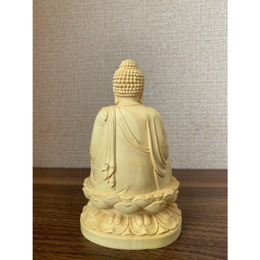 仏像 釈迦如来像 お釈迦様 釈迦如来坐像 ツゲ 木彫 仏具 (約)高14cm×幅