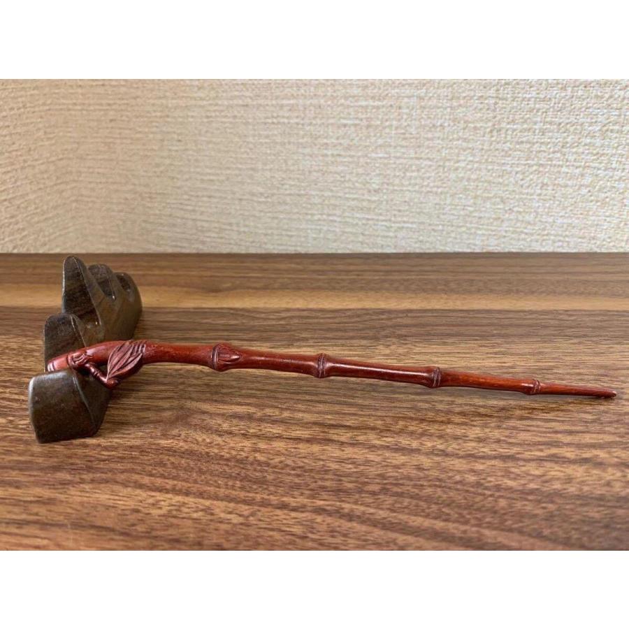 簪 かんざし 一本 髪飾り ヘアアクセサリー 和装 上品簪 高級簪 和風 一本挿し 簪手作り 木彫 紫檀 (約)長さ20cm : 星凌商店 ...