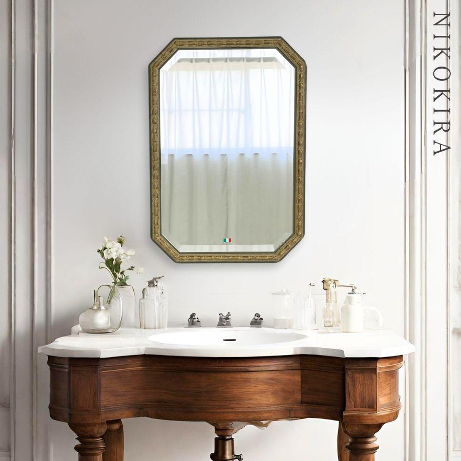 鏡 壁掛け 壁掛け鏡 ウォールミラー 壁掛けミラー ミラー 八角形