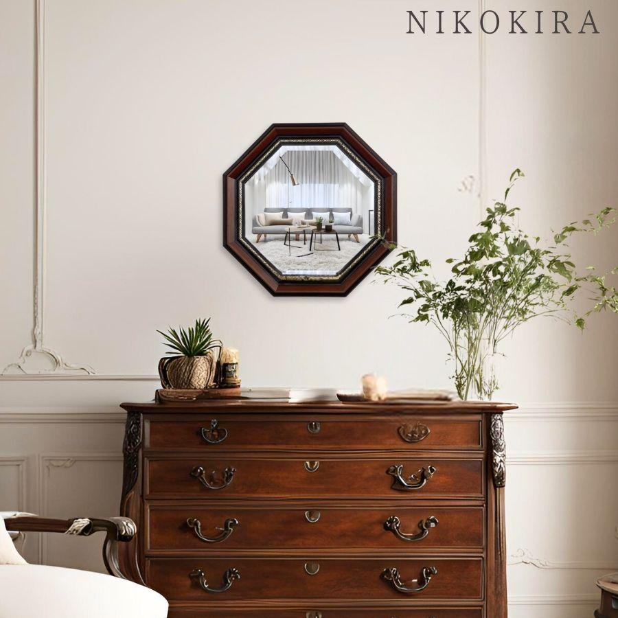 八角形 ミラー 鏡 壁掛け インテリア 壁鏡 壁掛け 壁掛け鏡 ウォールミラー 壁掛けミラー ミラー 八