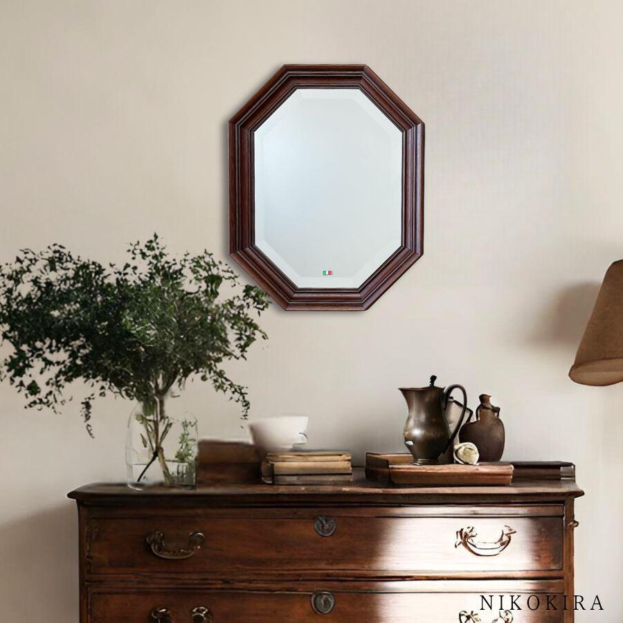 鏡 壁掛け 壁掛け鏡 ウォールミラー 壁掛けミラー ミラー 八角形