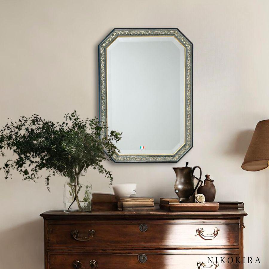 鏡 壁掛け 壁掛け鏡 ウォールミラー 壁掛けミラー ミラー 八角形