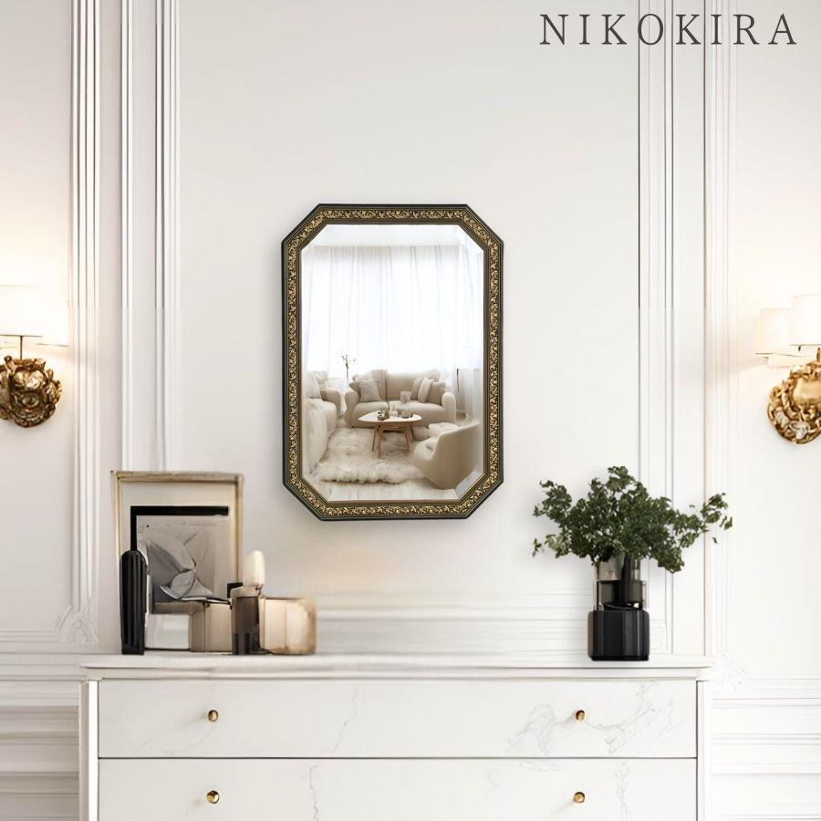 鏡 壁掛け 壁掛け鏡 ウォールミラー 壁掛けミラー ミラー 八角形