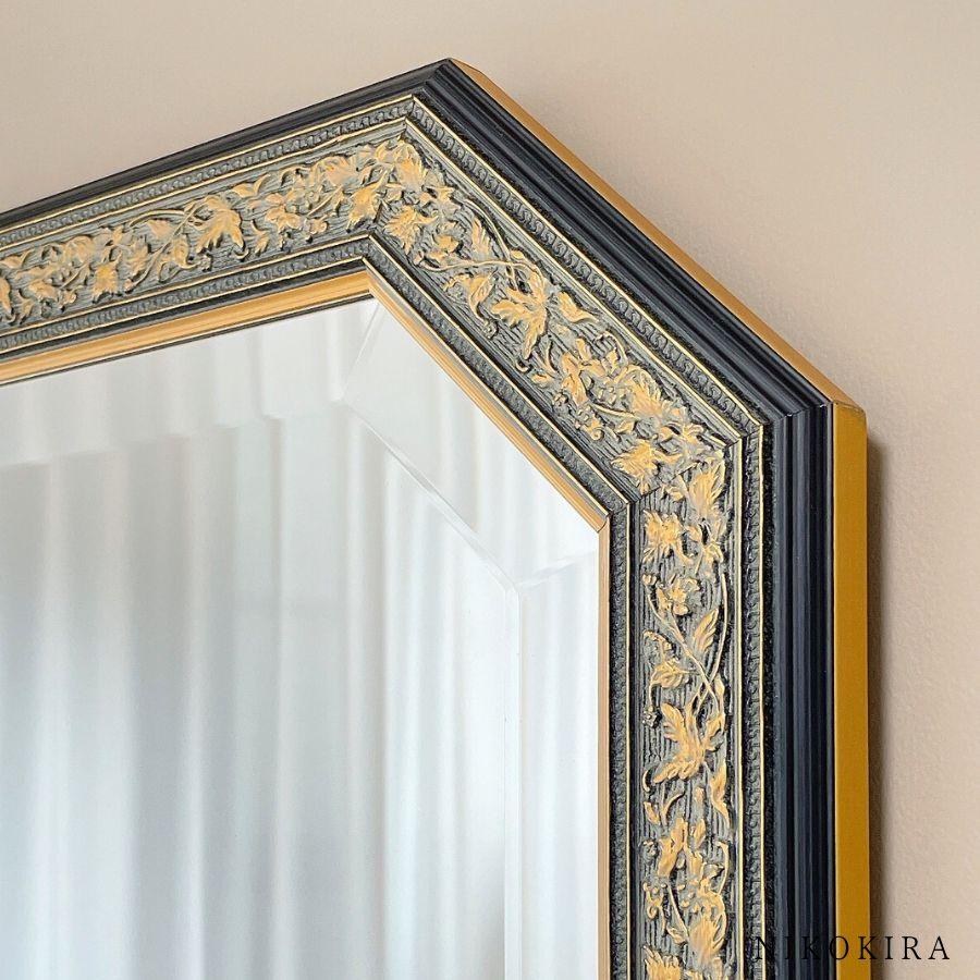 鏡 壁掛け 壁掛け鏡 ウォールミラー 壁掛けミラー ミラー 八角形