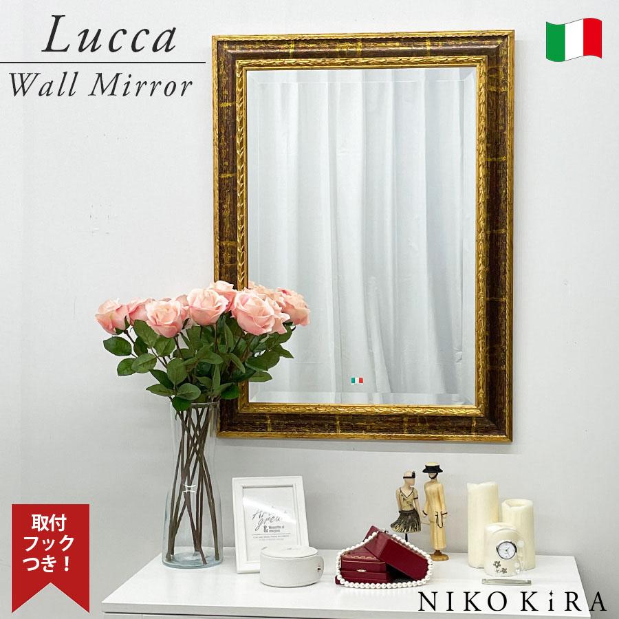 壁掛け 鏡 ミラー おしゃれ 鏡 ミラー 姿見 全身 全身鏡 姿見鏡 大型 特大 四角 長方形 玄関 洗面 アンティーク ゴールド 金 ブラウン 茶 イタリア 新築 ルッカ Ei 8058 鏡専門店 Niko Kira 通販 Yahoo ショッピング