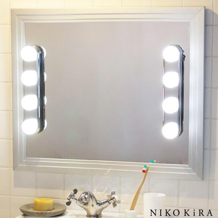 化粧鏡台式ledライト付きラウンドミラー充電タイプ@9 女優ミラー LED 大型 卓上鏡 ライト付きミラー 充電式 おしゃれ