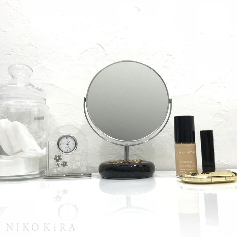 卓上ミラー 卓上鏡 メイク鏡 化粧鏡 おしゃれ 鏡 ミラー スタンドミラー 21cm 拡大鏡 拡大 北欧 トイレ シンプル 円形 丸型 セラミック 円 丸 白 黒 Pala Su6s 鏡専門店 Niko Kira 通販 Yahoo ショッピング