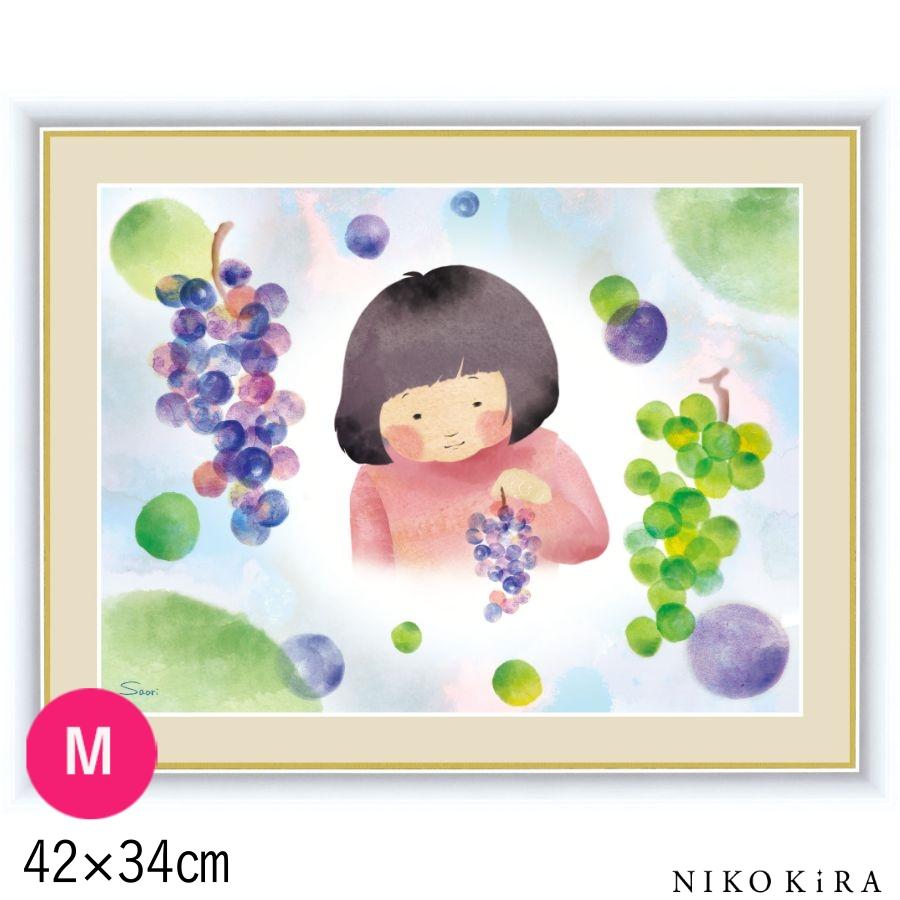 おしゃれ 名画 アート 絵画 絵 榎本 早織 えのもと さおり モダン インテリア 葡萄と少女 Mサイズ 42cm 34cm 玄関 癒し Sank Ord999m Ch006f4 鏡専門店 Niko Kira 通販 Yahoo ショッピング