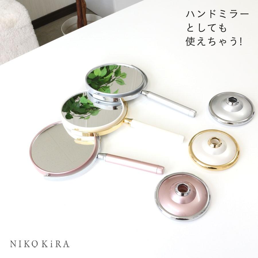 卓上ミラー おしゃれ 手鏡 ハンドミラー かわいい ピンク 白 丸い ミラー 北欧 インテリア 風水 メタリック ゴールド シルバー メイク 鏡 卓上 卓上鏡 スタンド Sen 鏡専門店 Niko Kira 通販 Yahoo ショッピング