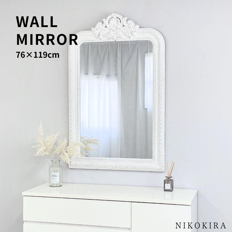 おしゃれ 鏡 ミラー 壁掛けミラー ウォールミラー フレンチ 北欧 アンティーク 玄関 洗面 トイレ エレガント 白 ホワイト 美容 美容院 美容室 サロン Shin 20033169 鏡専門店 Niko Kira 通販 Yahoo ショッピング