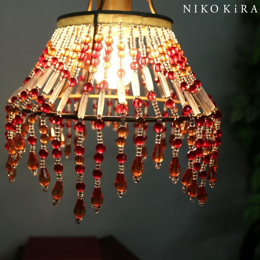 照明 器具 天井 ビーズ シェード おしゃれ アンバーボルドー 幅16cm コード ペンダント 吊り下げ ライト 電球 カバー 手作り かわいい あかり Shin Set 鏡専門店 Niko Kira 通販 Yahoo ショッピング