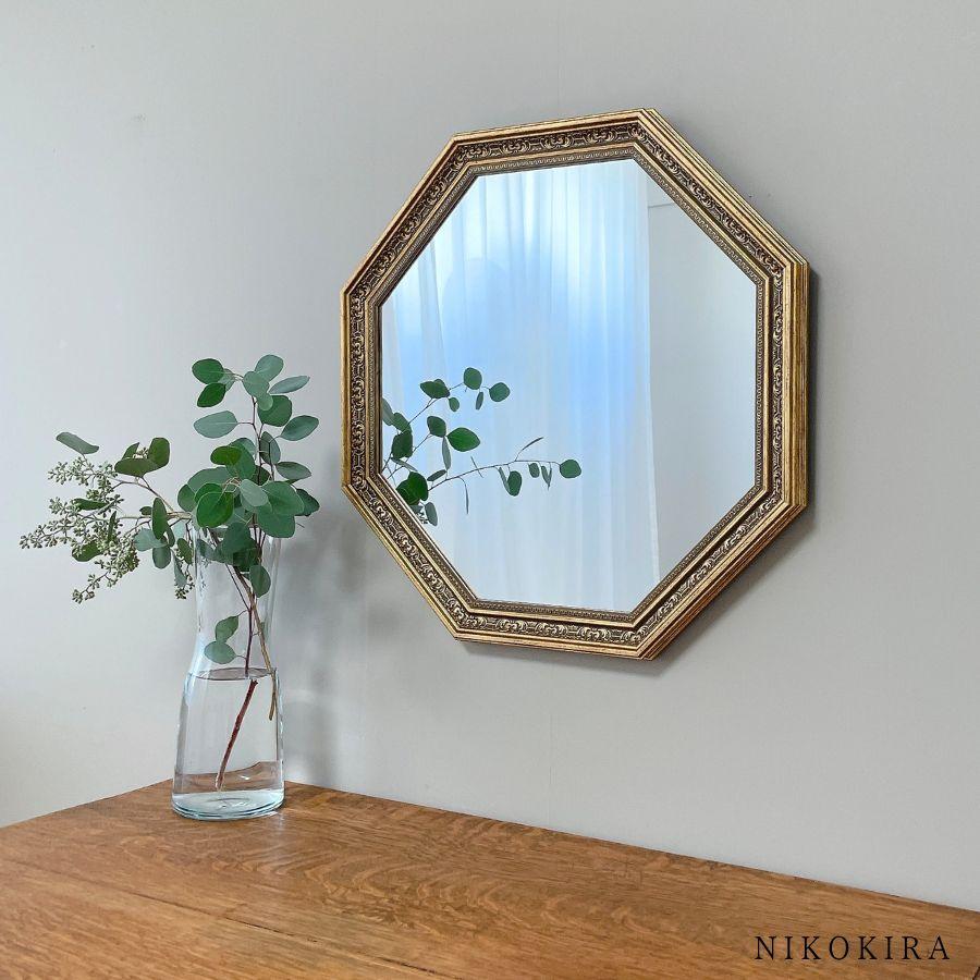 鏡 壁掛け 壁掛け鏡 ウォールミラー 壁掛けミラー ミラー 八角形