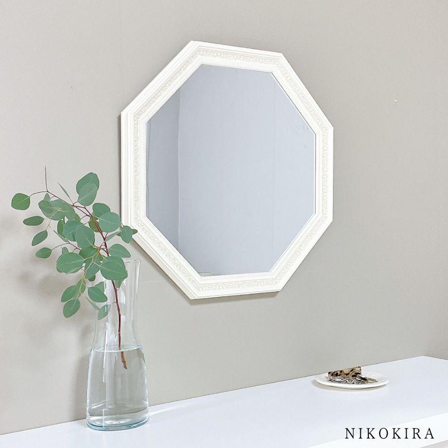 鏡 壁掛け 壁掛け鏡 ウォールミラー 壁掛けミラー ミラー 八角形