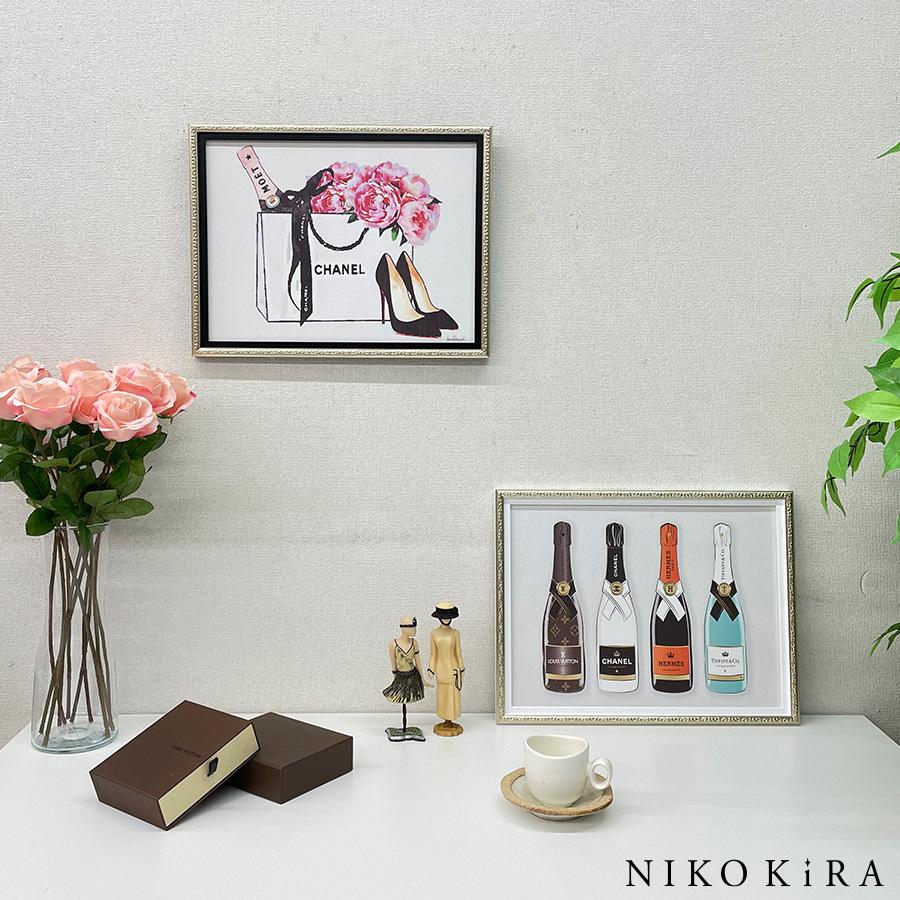 おしゃれ アート かわいい Chanel シャネル ルイヴィトン エルメス ティファニー シャンパン お祝い リボン モノトーン 絵画 シャンパン 6 Sサイズ You 070 鏡専門店 Niko Kira 通販 Yahoo ショッピング