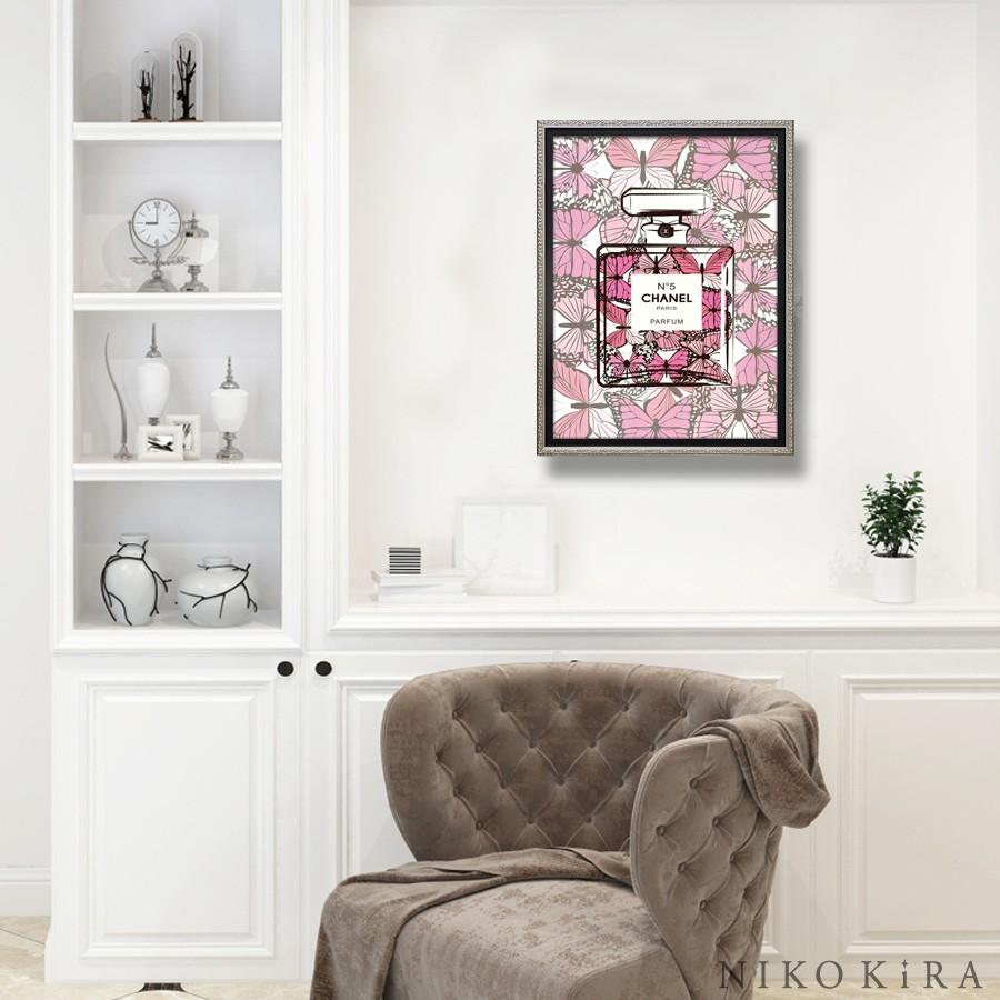 アート パネル シャネル Chanel 絵画 キャンバス ブランド アートパネル 北欧 キャンバス インテリア オマージュ フレーム 蝶 バタフライ S リビング You 7051 鏡専門店 Niko Kira 通販 Yahoo ショッピング
