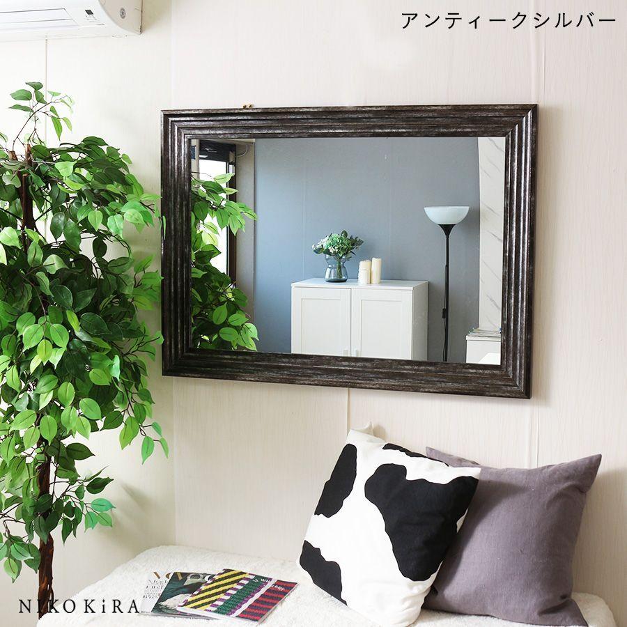 壁掛けミラー ウォールミラー 鏡 おしゃれ 姿見 全身 モダン 大きい 幅104cm 幅73cm 玄関 トイレ ホワイト ブラック シルバー 黒 白 クール You Bm 鏡専門店 Niko Kira 通販 Yahoo ショッピング