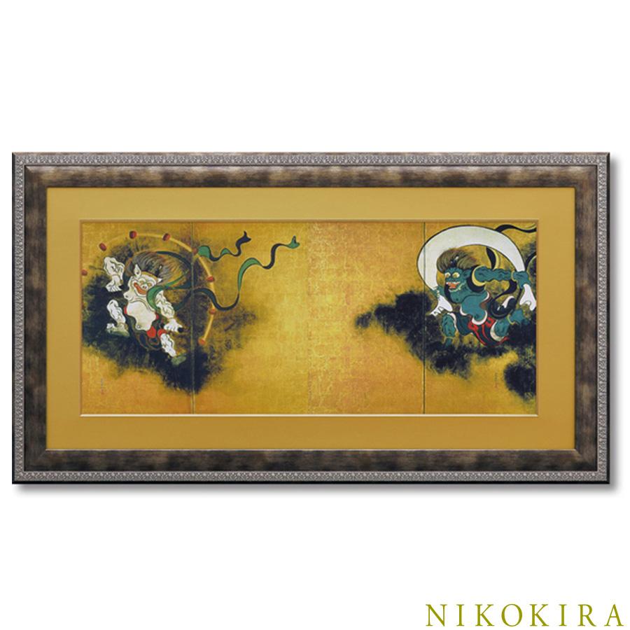 アートパネル 日本 名画 尾形 光琳 風神雷神図屏風 101cm アートパネル 日本 名画 尾形 光琳 風神雷神図屏風 101cm