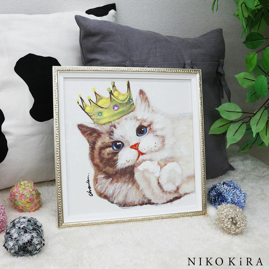絵画インテリア 額付(青緑＋銀) 油絵 F3-092018 子犬猫女の子 絵画インテリア 額付(青緑＋銀) 油絵 F3-092018 子犬猫女の子