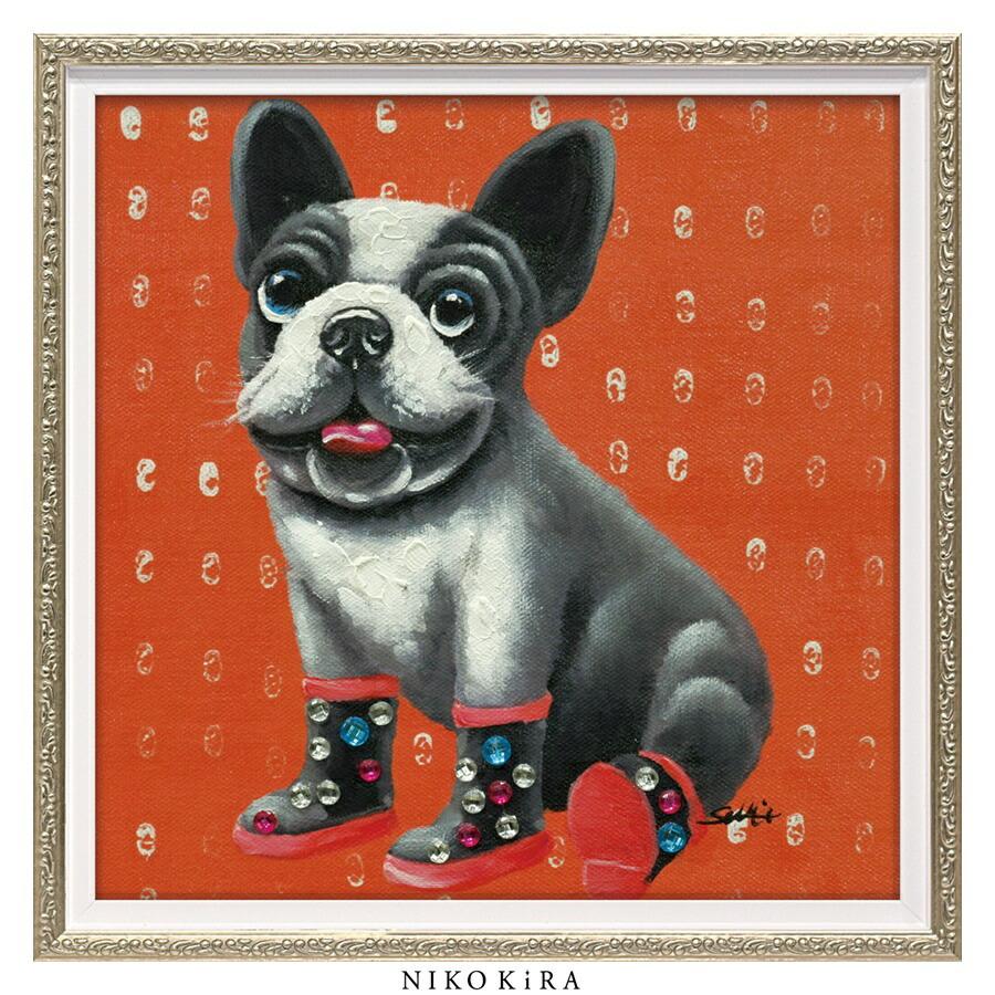 犬と猫 オイルペイント 絵画 【公式通販】