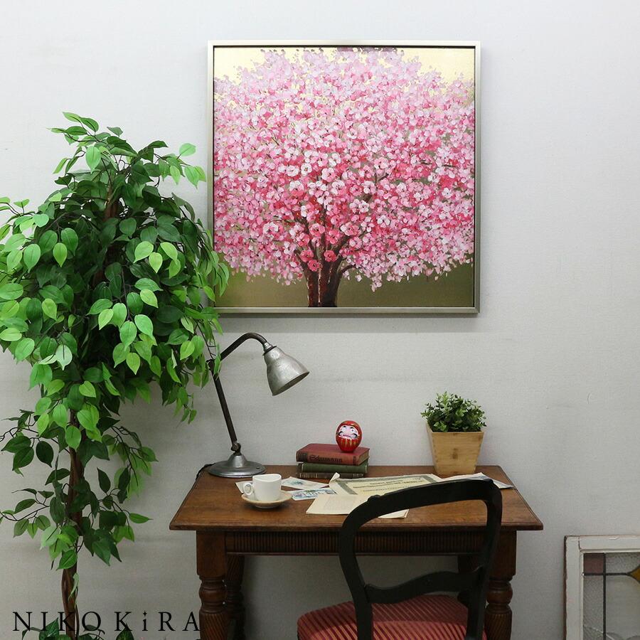絵画 オイルペイントアート「ゴールデン サクラ」 桜 油絵 ユーパワー オイルペイントアート「ゴールデン サクラ」 | ユーパワー
