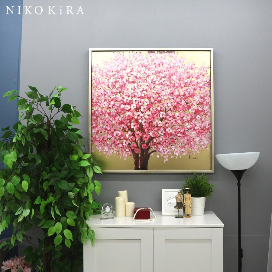 現代アート　北欧アート　壁掛け　花の絵　玄関　カラフル　北欧　モダン　ゴールド 風水 開運 絵画 アートパネル 八角 花 玄関 トイレ リビング
