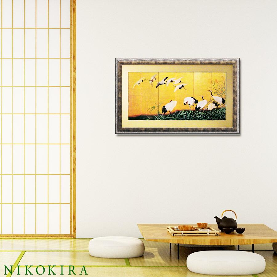 パステル陶板画 絵老人を送ります百鶴図 応接間 書斎 松鶴延年 装飾品 置物 パステル陶板画 絵老人を送ります百鶴図 応接間 書斎 松鶴延