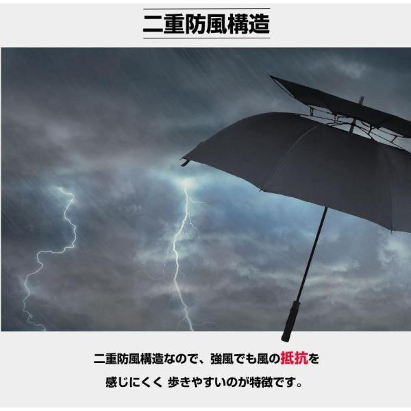 日傘 長傘 遮光 軽量 メンズ ゴルフ傘 大きい 風を通す二重構造 メンズ レディース スポーツ観戦に最適 直径135cm 8本骨 ゴルフ用傘 スポーツ観戦 雪 父の日｜seiryu-st｜04