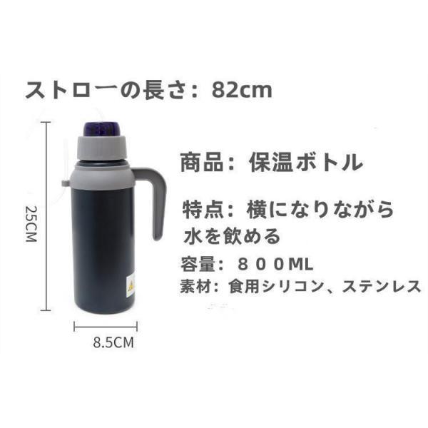 ウォーターボトル ストローボトル 800mL 水筒 介護 高齢者 入院用 介護用食器 妊婦 真空断熱 保冷　敬老の日 母の日｜seiryu-st｜14