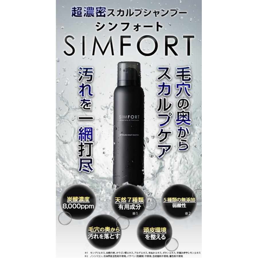 SIMFORT(シンフォート) スパークリングスカルプシャンプー(150g)1本 炭酸濃度8000ppm シムフォート 炭酸シャンプー 頭皮ケア ボリューム 男性用 ノンシリコン｜seiseidou-store｜08