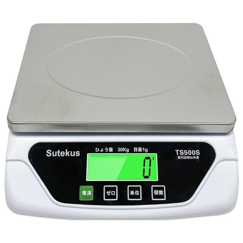 Sutekus １g単位 最大30Kgまで計量可能 デジタル台はかり スケール 電子秤 風袋機能搭載 オートオフ機能 単三電池付 (ステンレ｜seiseishop｜04