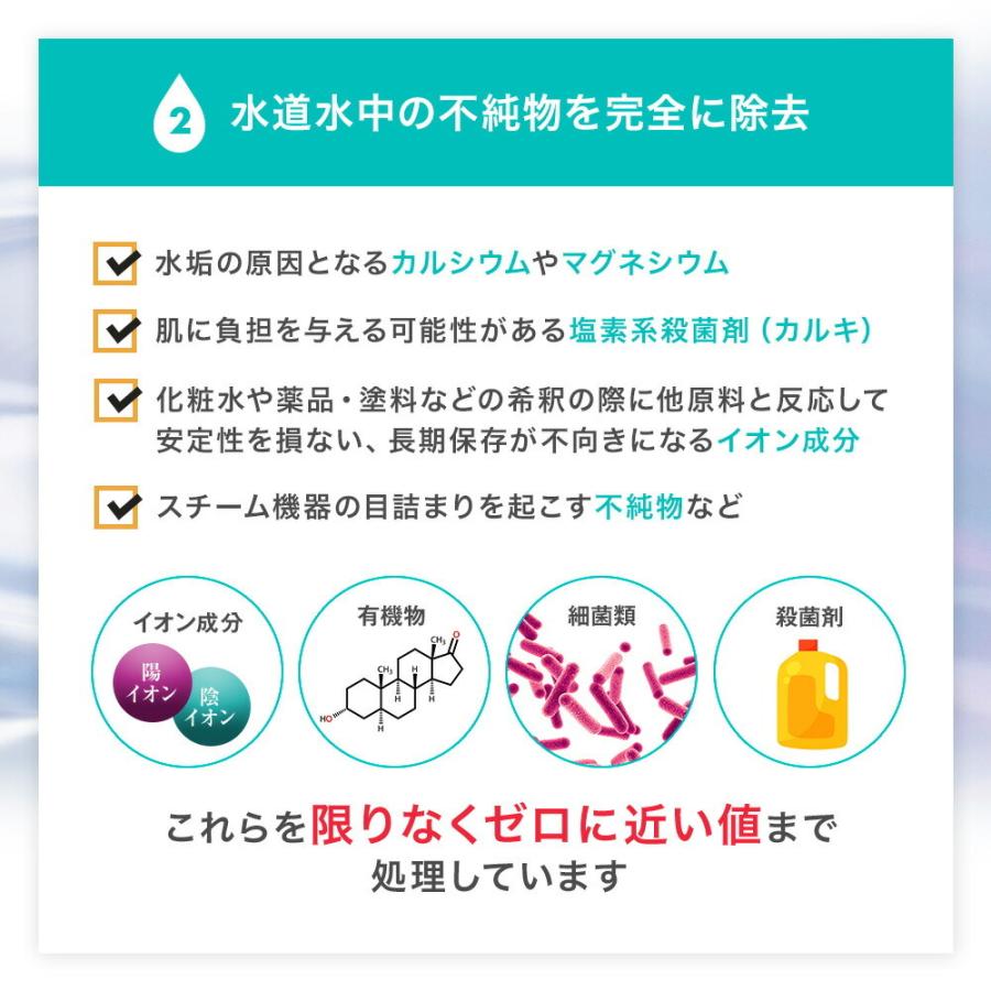 精製水 20l 車 工業用 20L × 20箱 コック付き サンエイ化学 洗車 窓拭き 業務用 大容量 純水 化粧用 スチーマー cpap｜seiseisui｜10