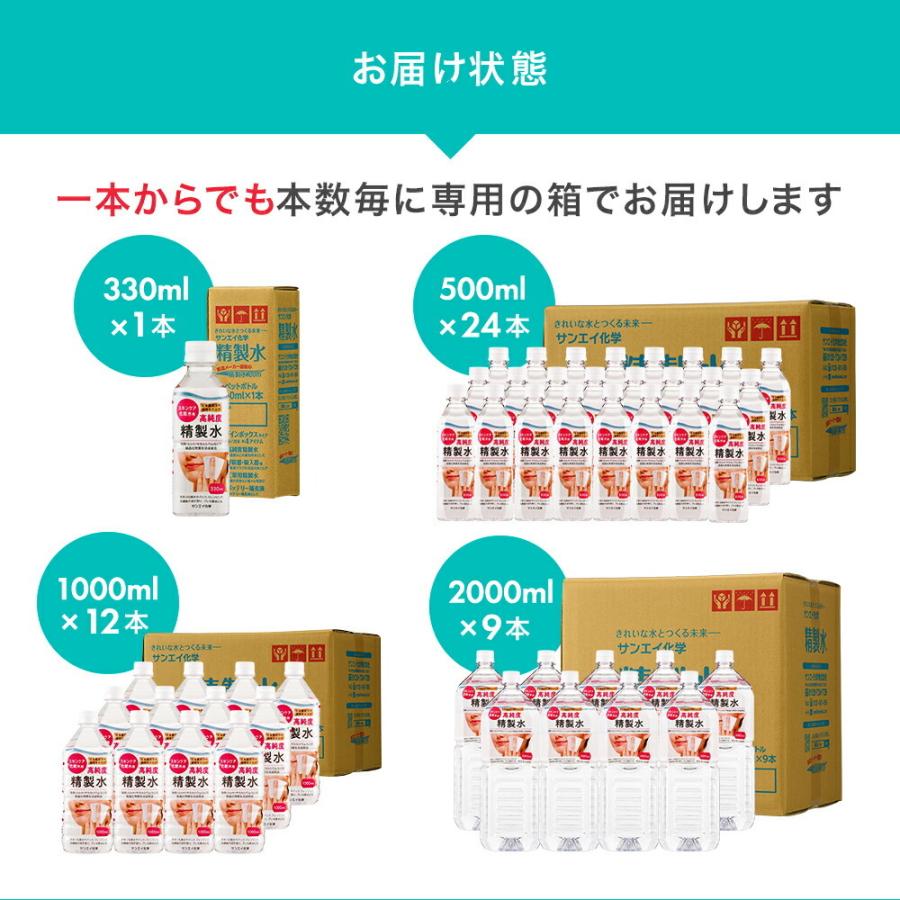 精製水 330ml 純水 化粧用 スキンケア用精製水 330mL × 3本 サンエイ