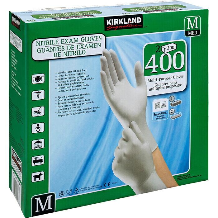 カークランド ニトリル手袋 400枚×2 KIRKLAND signature（カークランドシグネチャー） ≪400枚入