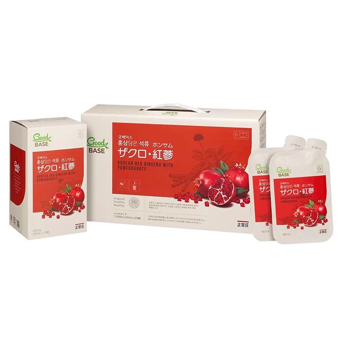 正官庄 Good BASE 6年根 高麗紅参 正官庄 ≪50ml×60袋≫【正官庄】 ザクロ・紅蔘 GoodBASE (10袋×6箱