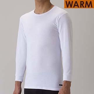 【温】[デオエスト・ウォーム(DEOEST WARM)] Men's 消臭アンダーシャツ・ウォーム（丸首・長袖）［八分袖］ | 