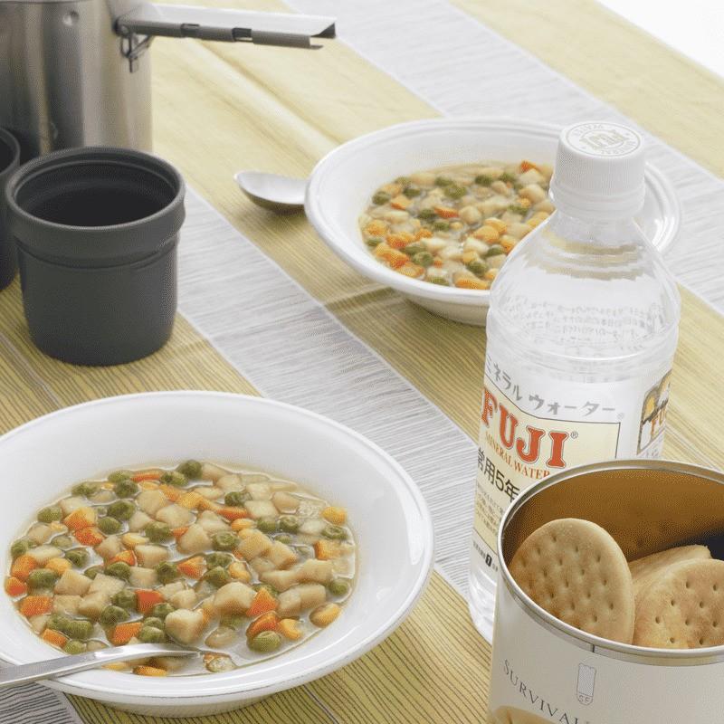 【大缶】サバイバルフーズ クラッカーとシチュー2種のセット(3缶詰合/クラッカーx1,チキンシチューx1,野菜シチューx1)【30食相当】 |  | 05