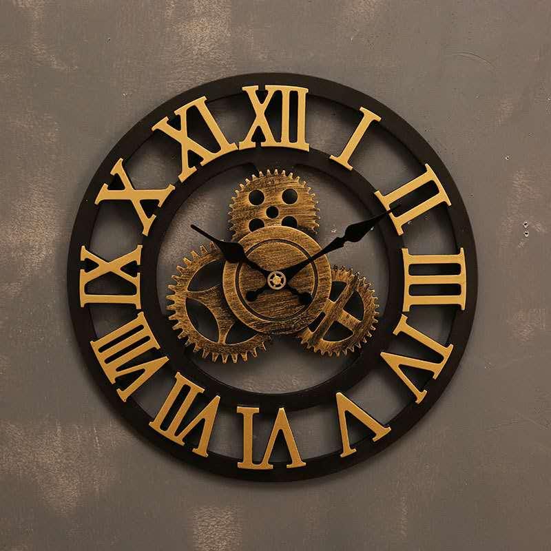 欧米風古いギア 工業 壁掛け時計 掛け時計 かけ時計 おしゃれ 壁飾り 北欧 おしゃれ ウォールクロック プレゼント ギフト｜seisin39｜06