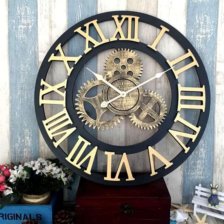 欧米風古いギア 工業 壁掛け時計 掛け時計 かけ時計 おしゃれ 壁飾り