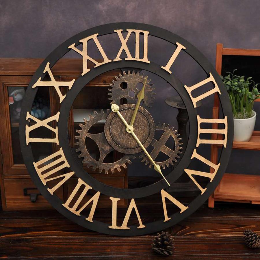 欧米風古いギア 工業 壁掛け時計 掛け時計 かけ時計 おしゃれ 壁飾り
