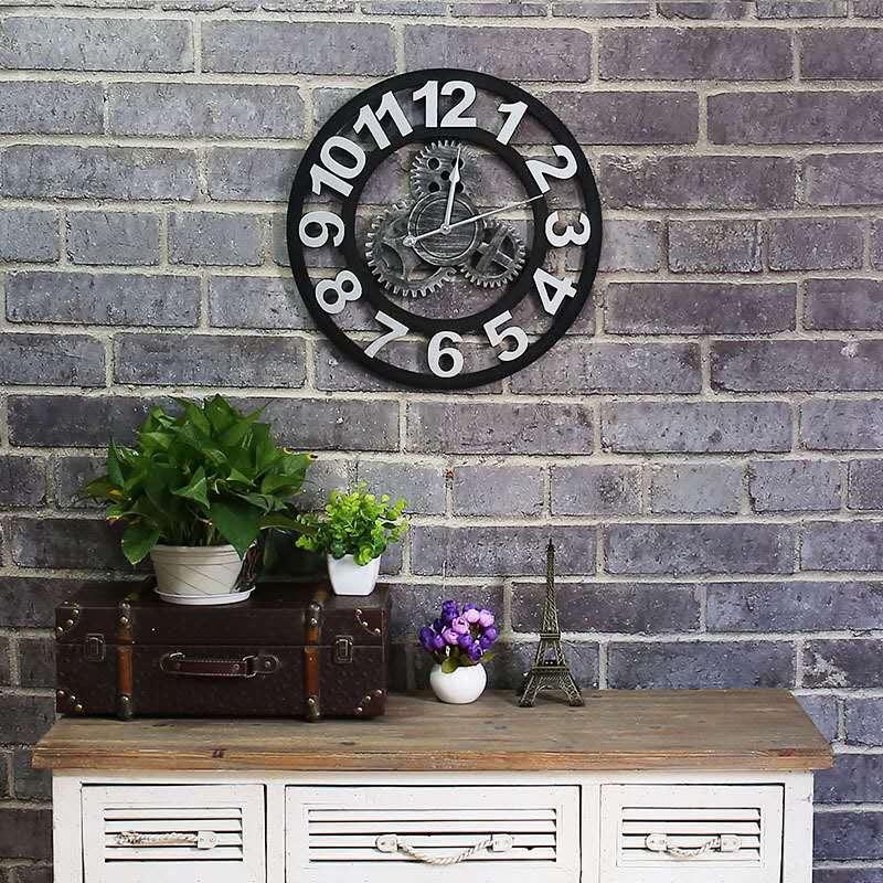 欧米風古いギア 工業 壁掛け時計 掛け時計 かけ時計 おしゃれ 壁飾り