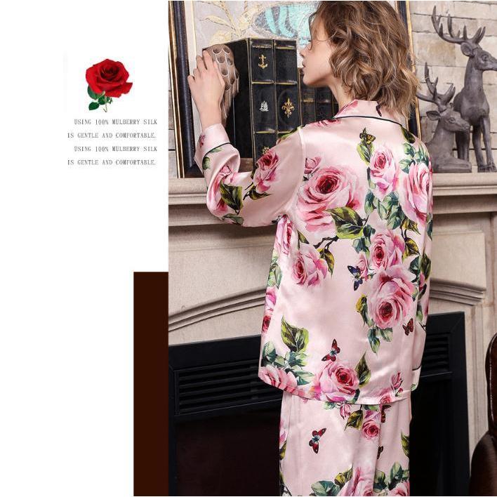 シルクパジャマ レディースパジャマ シルク100%パジャマ 繻子織り