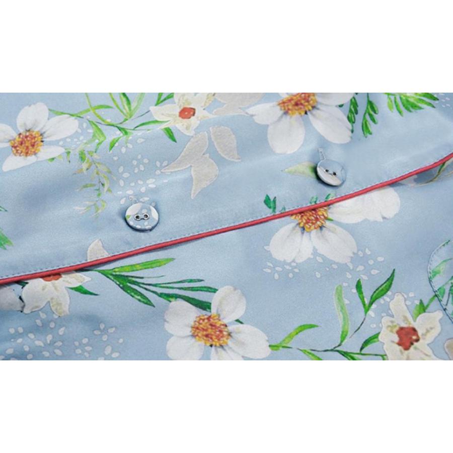 シルクパジャマ レディースパジャマ シルク100%パジャマ 繻子織り